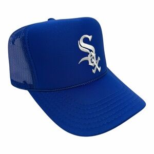 NEW VINTAGE STYLE CHICAGO WHITE SOX ROYAL BLUE TRUCKER HAT MESH BACK…